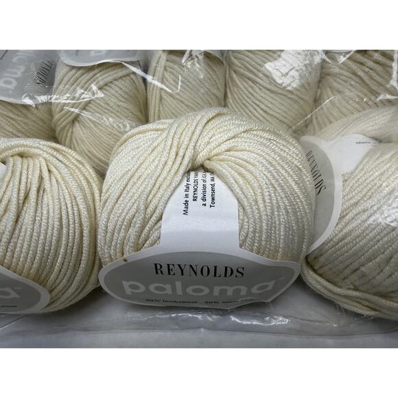 Reynolds PALOMA Yarn Lot of 8 Sand Beige Lambswool Microfiber Blend 50gms Italy - Picture 2 of 7